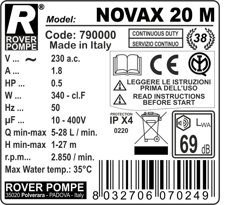 NOVAX 20I Stainless Steel Transfer Pump - 2