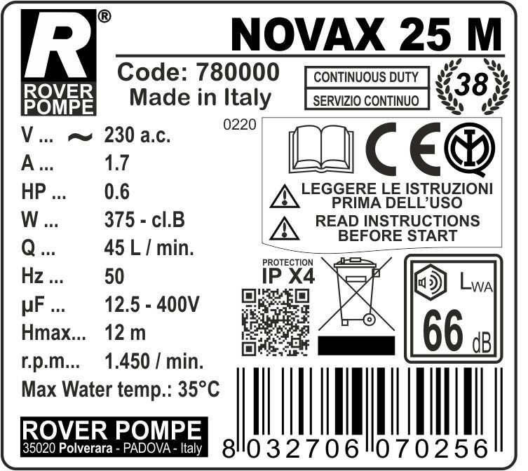 NOVAX 25I Stainless Steel Transfer Pump - 2