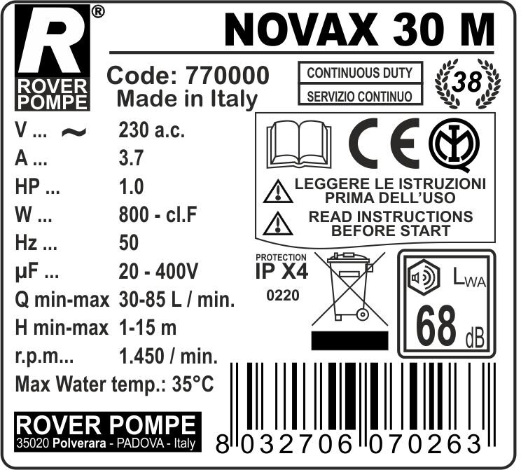 NOVAX 30I Stainless Steel Transfer Pump - 2