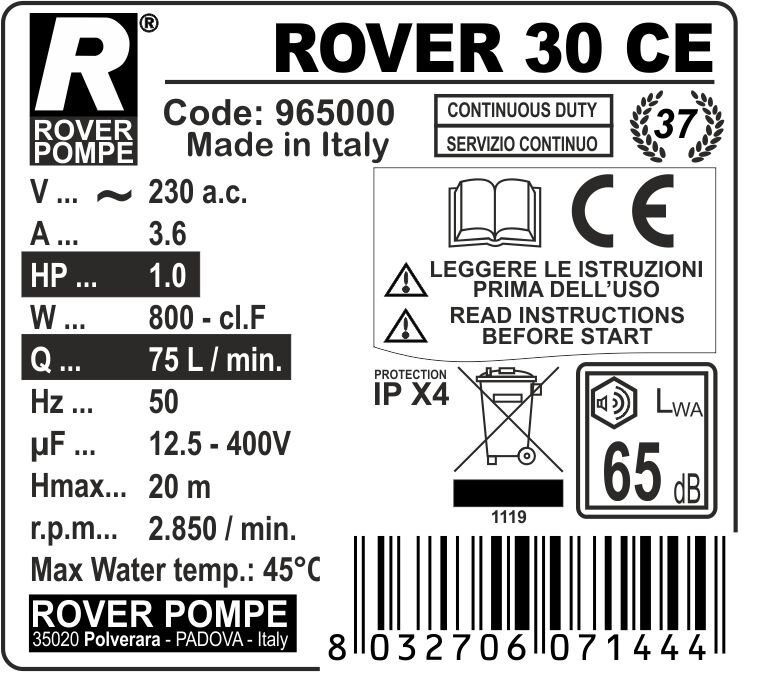 Bronze Transfer Pump ROVER 30 - 4